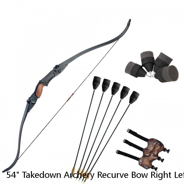 54" Takedown Archery Recurve Bow Right Left Hand Hunting Practic 28Lbs