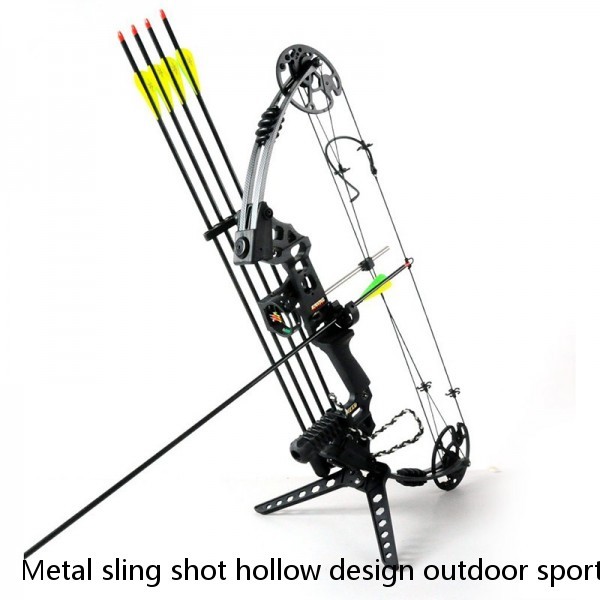 Metal sling shot hollow design outdoor sports hunting slingshot strong flat rubber band slingshots other shooting product
